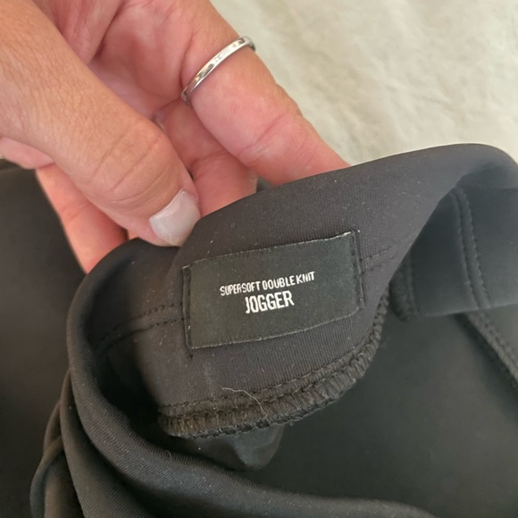 EXPRESS high waisted double knit super soft jogger pant in black. - Picture 3 of 6